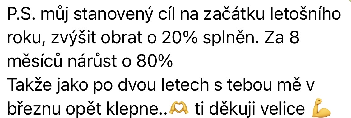 Nárůst obratu o 80 % za 8 měsíců