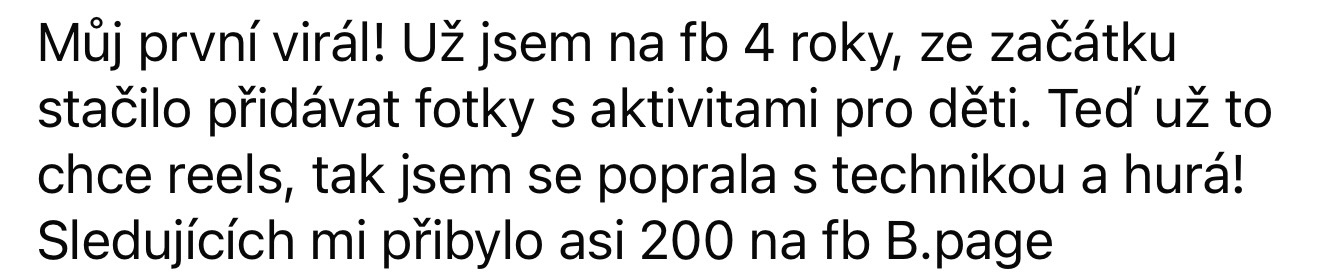 Virální příspěvek, screenshot statistik